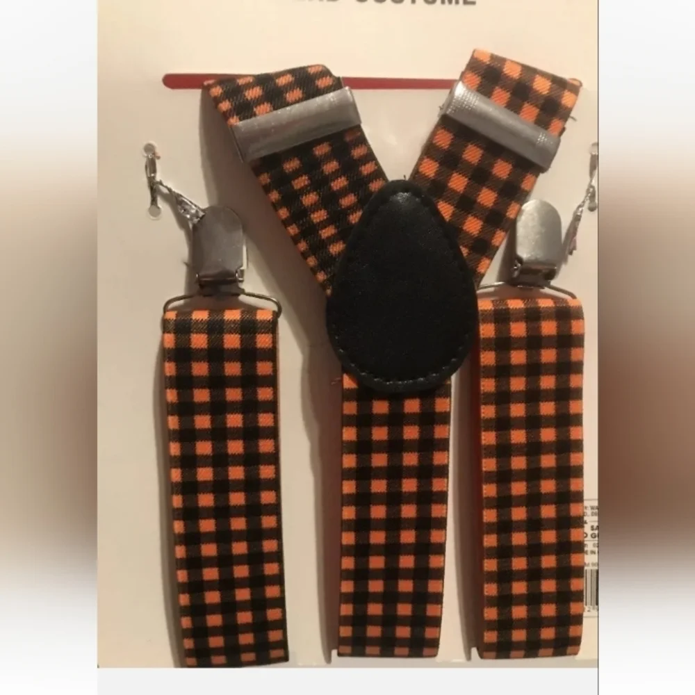 ADULT Nerd Costume Black Glasses, Suspenders, Bow Tie NEW